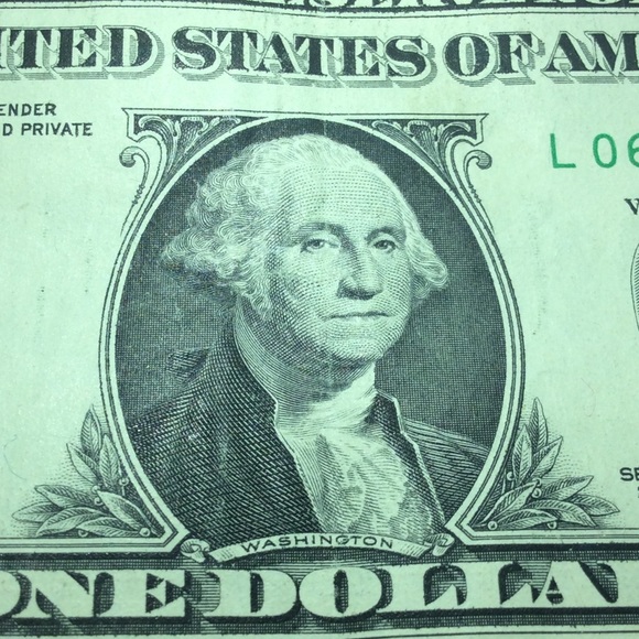 Scarce Error Ink Bleedthrough Both Sides $1 Dollar - Picture 1 of 7